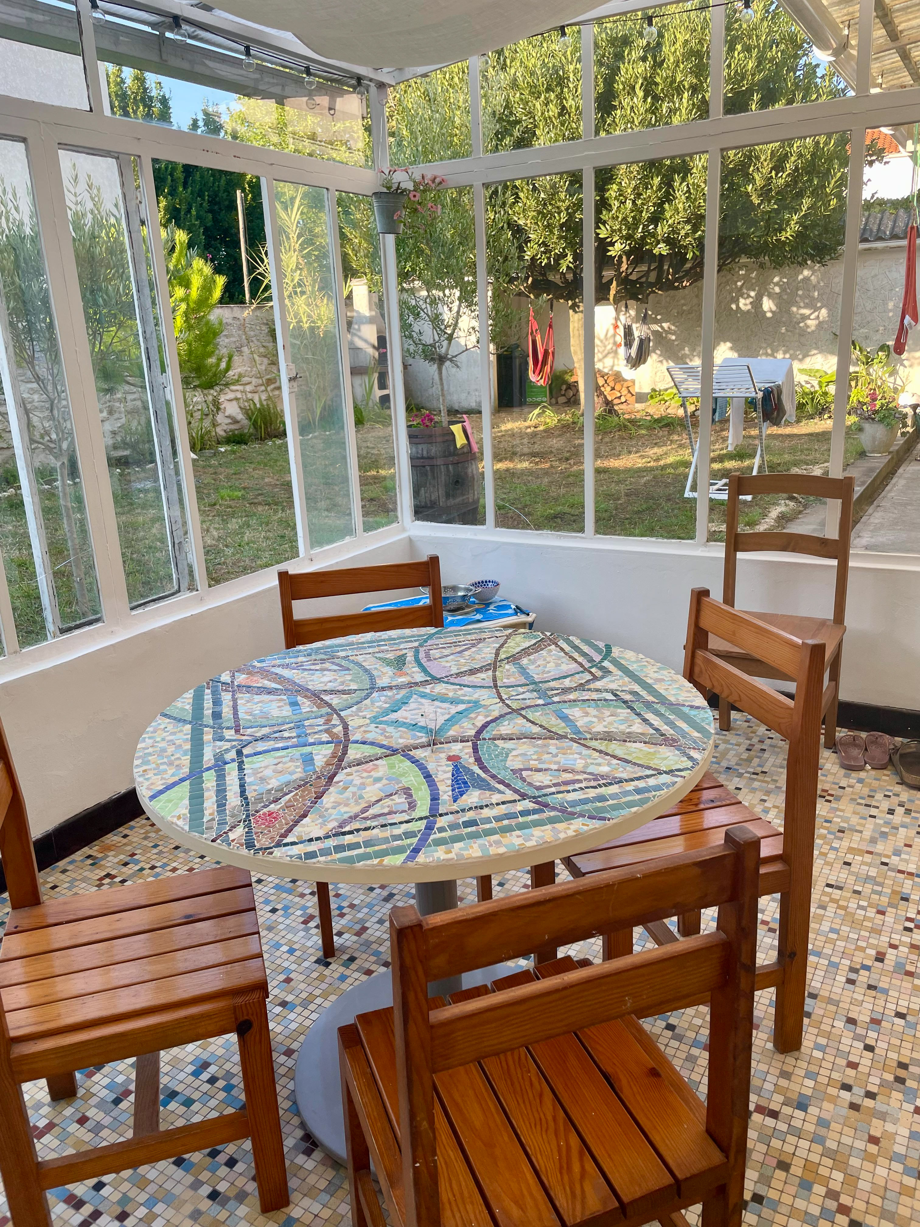A mosaic table
